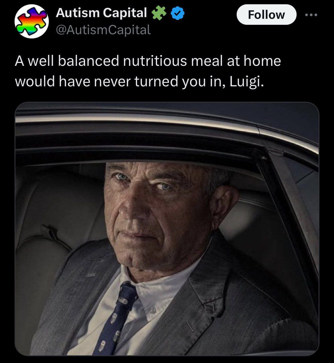 Autism Capital Follow А well balanced nutritious meal at home would have never turned you in, Luigi.