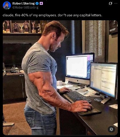 Robert Sterling claude, fire 40% of my employees. don’t use any capital letters. 62