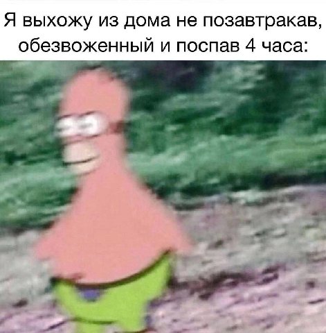 Я выхожу из дома не позавтракав, обезвоженный и поспав 4 часа: