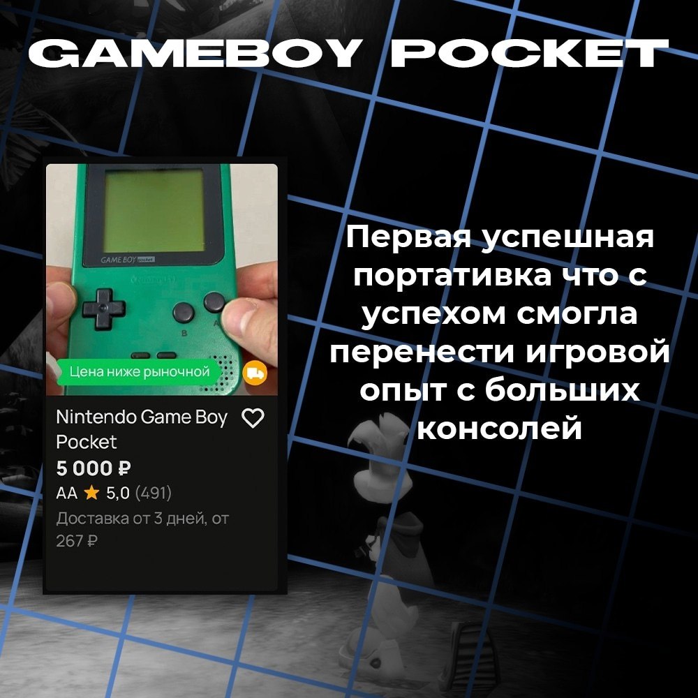 CAMEBOY POCKET Первая успешная портативка что с успехом смогла Цена ниже рыночной перенести игровои опыт с больших Nintendo Game Воу Pocket консолей 5 Ж 5,0
