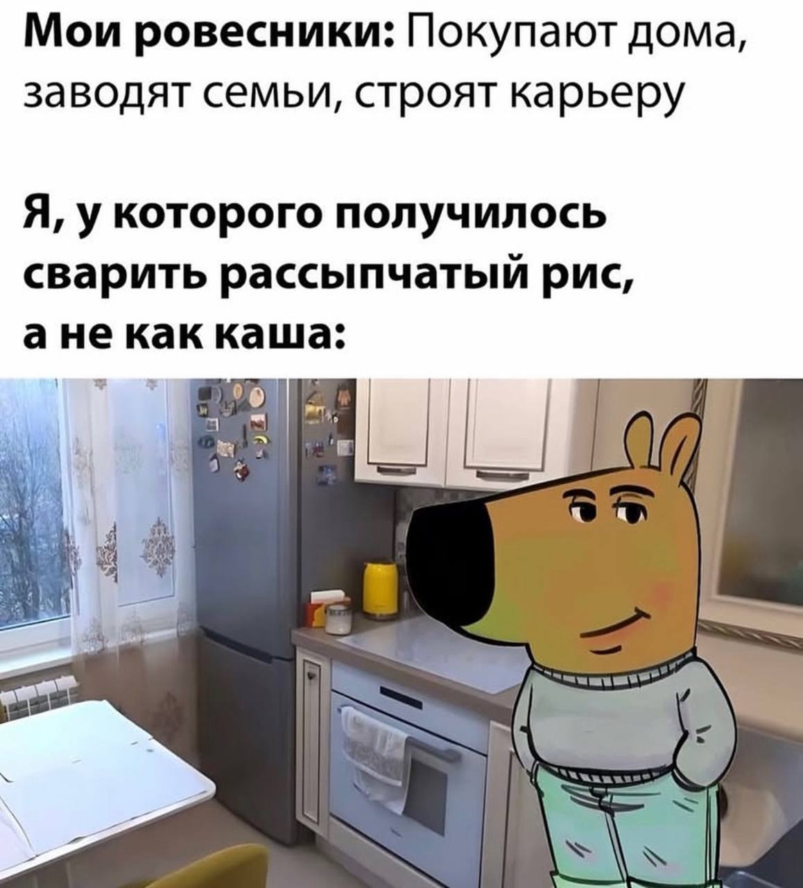 Мои ровесники: Покупают дома, заводят семьи, строят карьеру Я, у которого получилось сварить рассыпчатый рис, ане как каша: