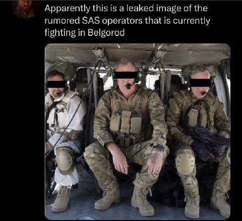 Apparently this is а leaked image of the rumored SAS operators that is currently fighting in Belgorod