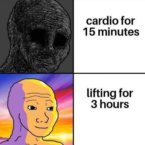 cardio for 15 minutes lifting for 3 hours