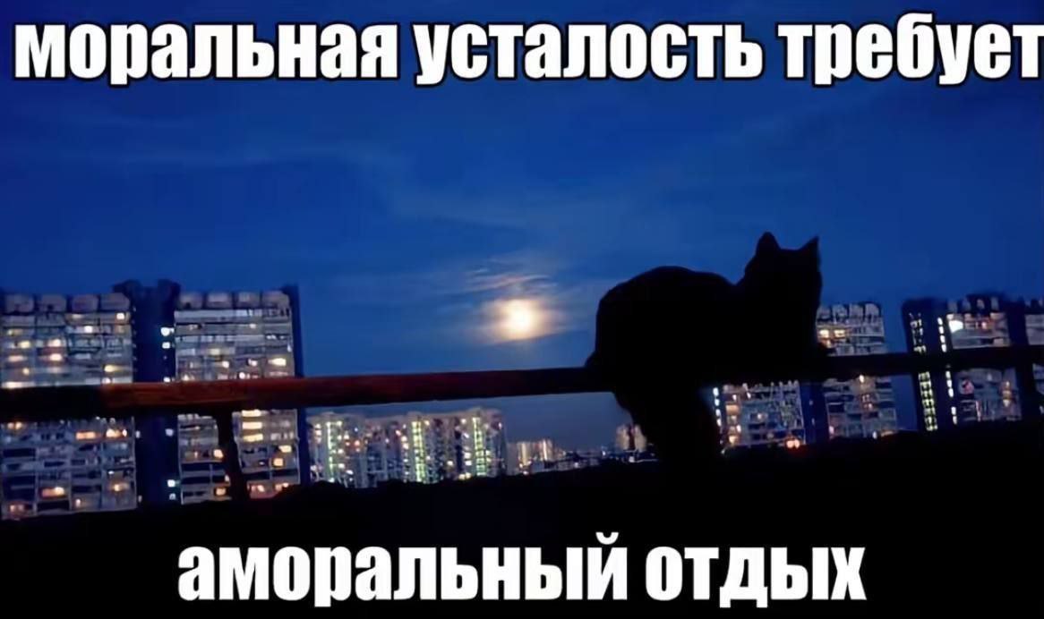 моральная усталость требует аморальный отдых