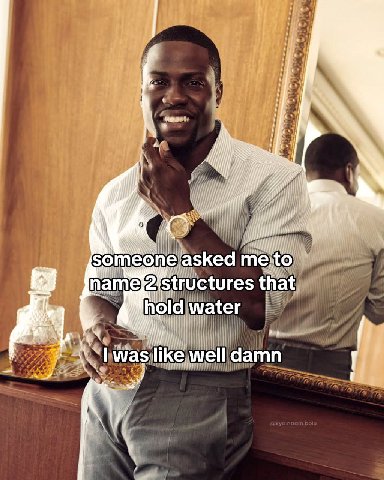 4 i someone asked ‘to name 2: structures that hold water My) was like well damn