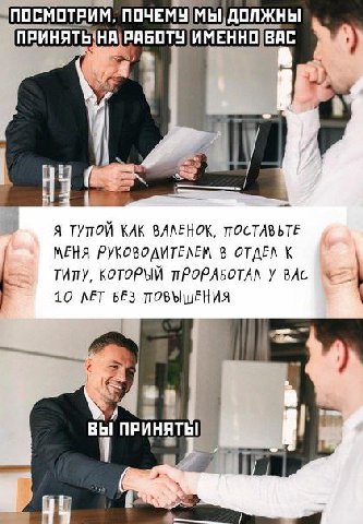 ПОСМОТРИМ, и 21 1 4 Я ТУПОЙ КАК ВАЛЕНОК, ПОСТАВЬТЕ МЕНЯ РУКОВОДИТЕЛЕМ В ОТДЕЛ К ТИПУ, КОТОРЫЙ ПРОРАБОТАЛ У ВАС К 10 ЛЕТ БЕЗ ПОВЫШЕНИЯ ПРИНЯТЬ! к