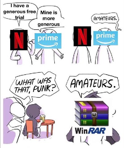 generous free/ Mine is trial more generous THAT, PUNK? WHAT WAS WinRAR 4