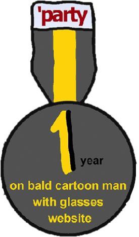 bald cartoon man with glasses website
