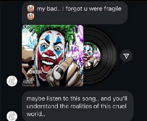 my bad.. forgot и were fragile ЗОКЕВ\ Dax maybe listen to this song.. and you'll understand the realities of this cruel о world..
