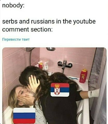 nobody: serbs and russians in the youtube comment section: Перевести твит