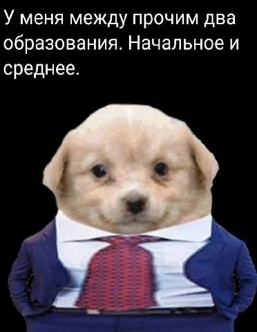 У меня между прочим два образования. Начальное и среднее.