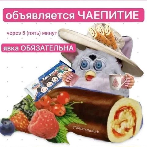 объявляется ЧАЕПИТИЕ через 5 (пять) минут явка ОБЯЗАТЕЛЬНА к