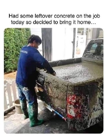 Had some leftover concrete on the job today so decided to bring it home... а A