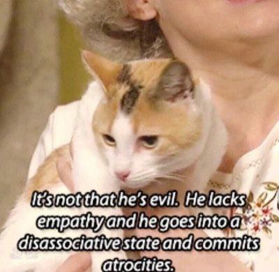 that he’s evil. He lacks empathy.and he goes Into 4 disassociative state and commits к