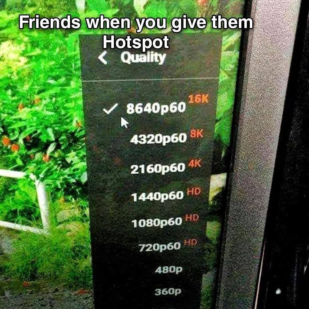 Friends when you give Hotspot Quality