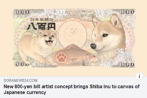 SRST 2% i SORANEWS24.COM New 800-yen bill artist concept brings Shiba Inu to canvas of Japanese currency
