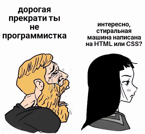 дорогая прекрати ты не интересно, стиральная программистка машина написана на HTML или CSS?