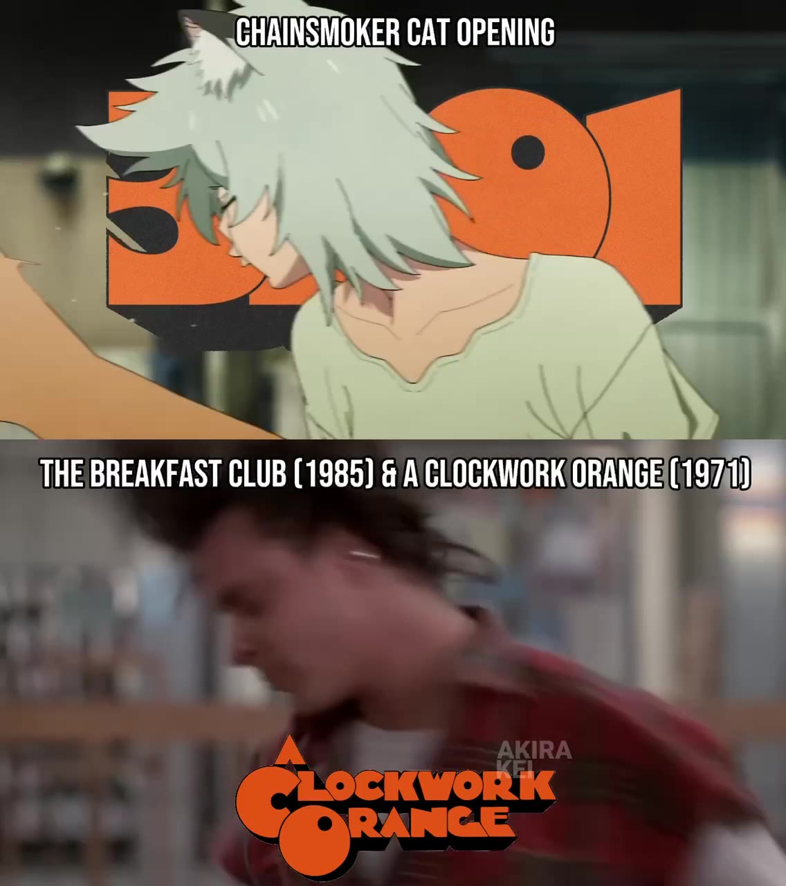 > СНАМУМОКЕВ CAT OPENING THE BREAKFAST CLUB (1985) & A CLOCKWORK ORANGE (197 1 \ CHAIESHOKERAT OPENING al SWAeeTTeR ТОМОВНОМ (1986