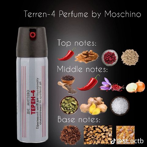 Terren-4 Perfume Тор notes: Middle notes: Base notes: