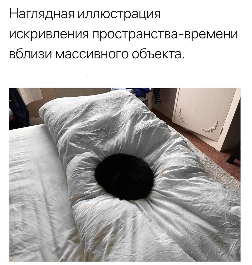 Наглядная иллюстрация искривления пространства-времени вблизи массивного объекта