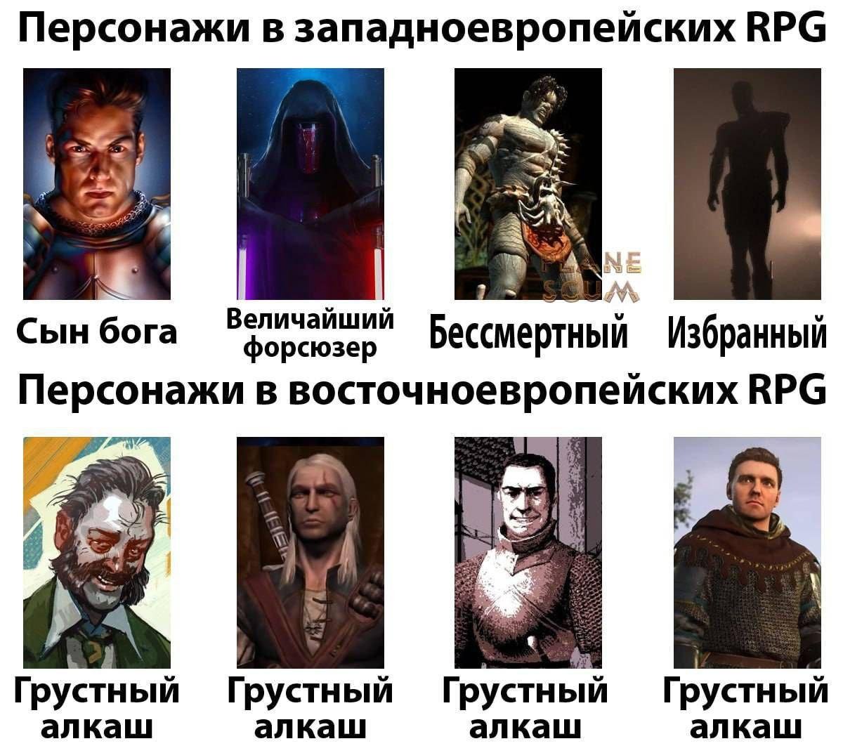 Персонажи в западноевропейских ВРС 2 Величайший Сын бога форсюзер Бессмертный Избранный Персонажи восточноевропейских ВРС 4 Грустн Грустный Грустн Грустный алкаш алкаш алкаш алкаш