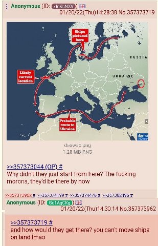 Anonymous ЕЕ No.357373719 52 Ships у pictured here RUSSIA ely current UKR location a 4 deawsc.png 1.28 PNG >>357373044 Why didn't they just start from here? The fucking morons, they'd be there now >>3
