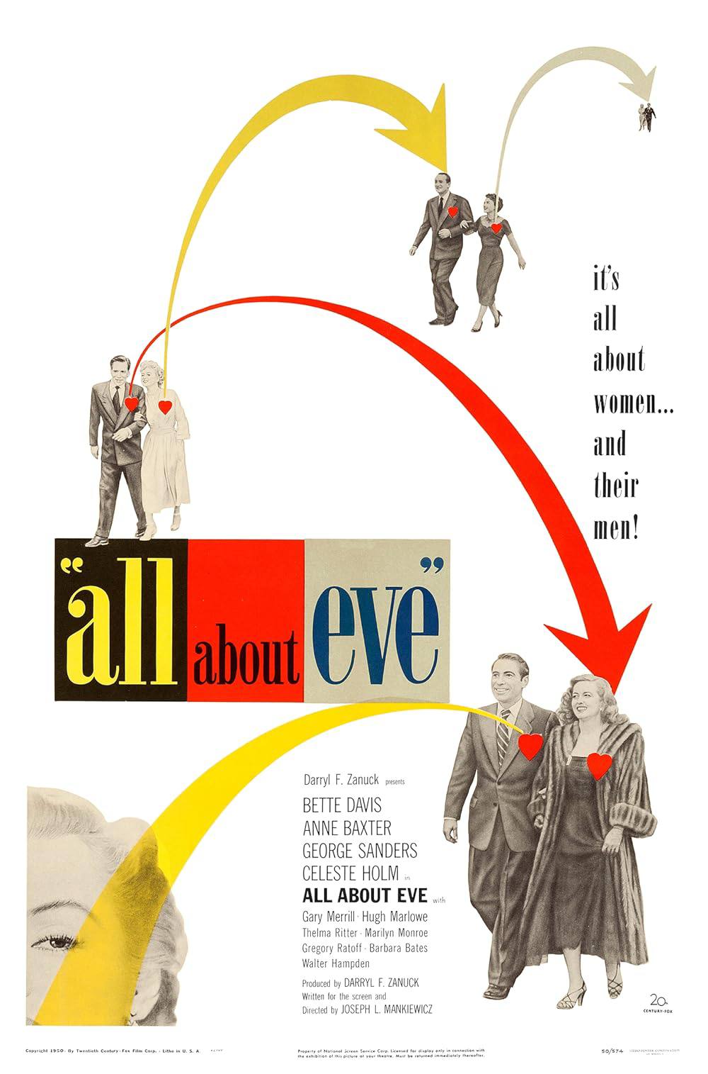 Всё о Еве (1950)

Самозабвенно упивающаяся в своей напыщенной и претенциозной чванливости лента, полная нью-йоркской нарциссичной театральности и безудержного почти социопатического самолюбования, сто