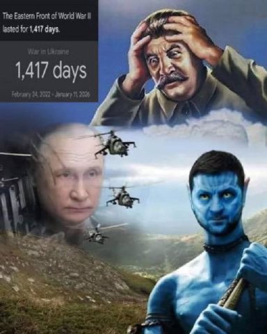 The Eastern Front of World War lasted for 1,417 days. 1,417 days