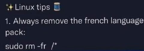 Linux tips 1. Always remove the french language pack: sudorm-fr