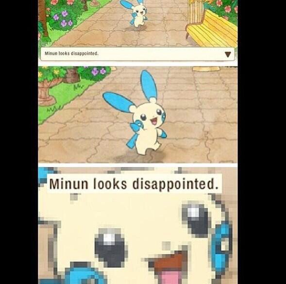 35 Minun looks disappointed я а looks disappointed.