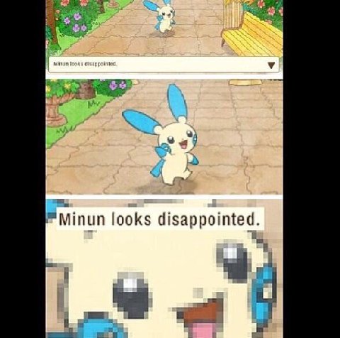35 Minun looks disappointed я а looks disappointed.