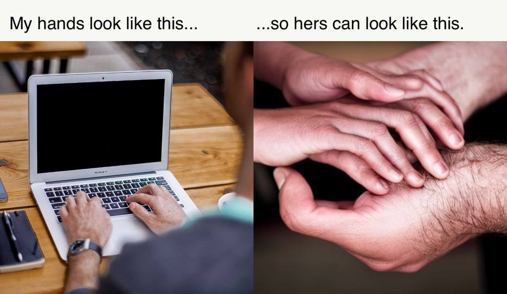 My hands look like this so hers can look like this ‘we