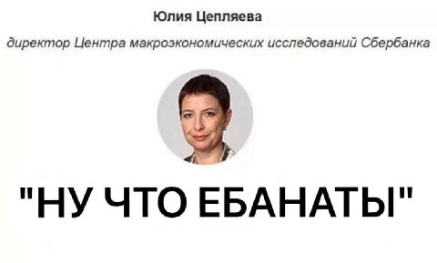 Юлия Цепляева директор Центра макроэкономических исследований Сбербанка "НУ ЧТО ЕБАНАТЫ"