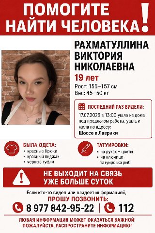Пропала моя сестра!!!
Пожалуйста, все кто в Питере, помогите распространить информацию!!!
