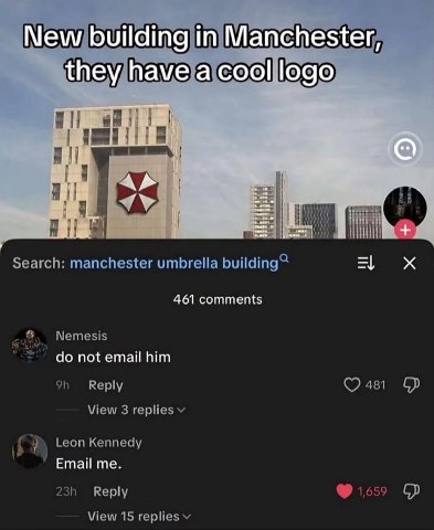 a и an i] а Search manchester umbrella 461 comments Nemesis not email him Reply 481 View 3 replies Leon Kennedy Email me. Reply 1,659 View 15 replies