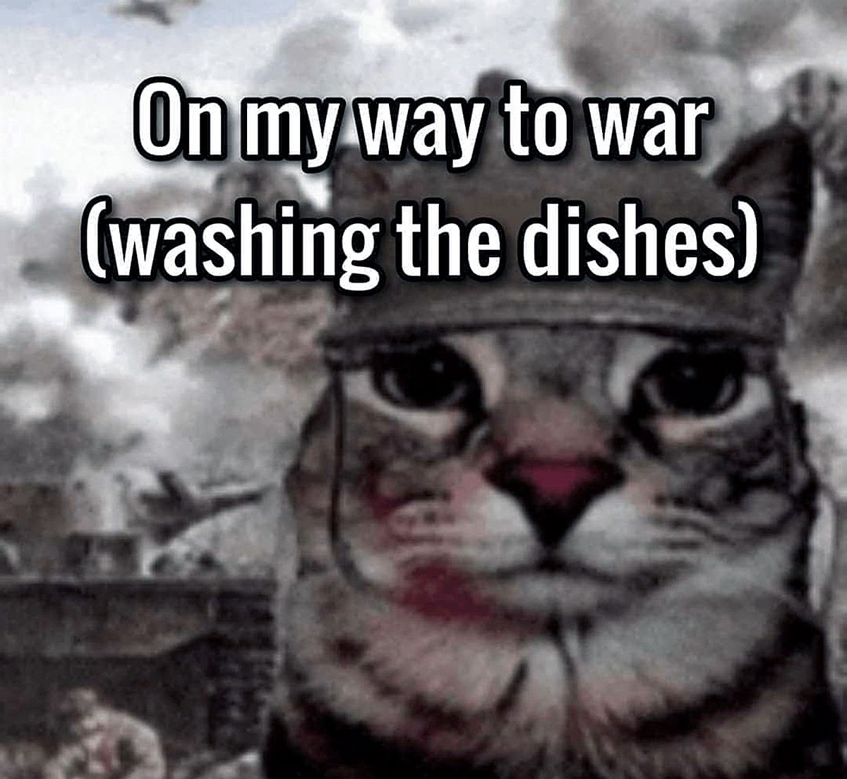(washing the dishes)
