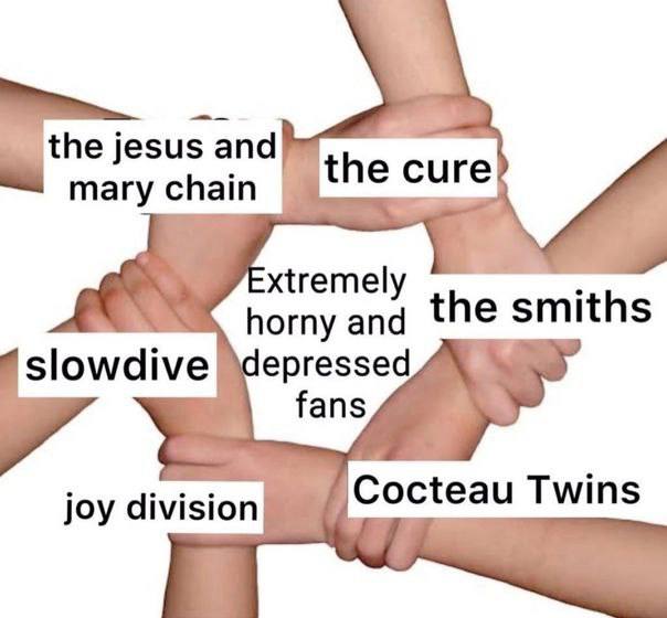 the jesus and mary chain xtremely horny and the smiths depressed fans Cocteau Twins joy division