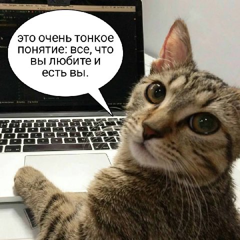 это очень тонкое понятие: все, что вы любите и есть вы.