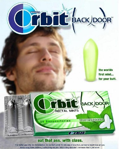 a у the worlds first mint... for your butt. BACK)D у MINTS к that ass. with class. use only, not swallow. not fart within 10 minutes of insertion, someone might lose an eye. away from children, unless