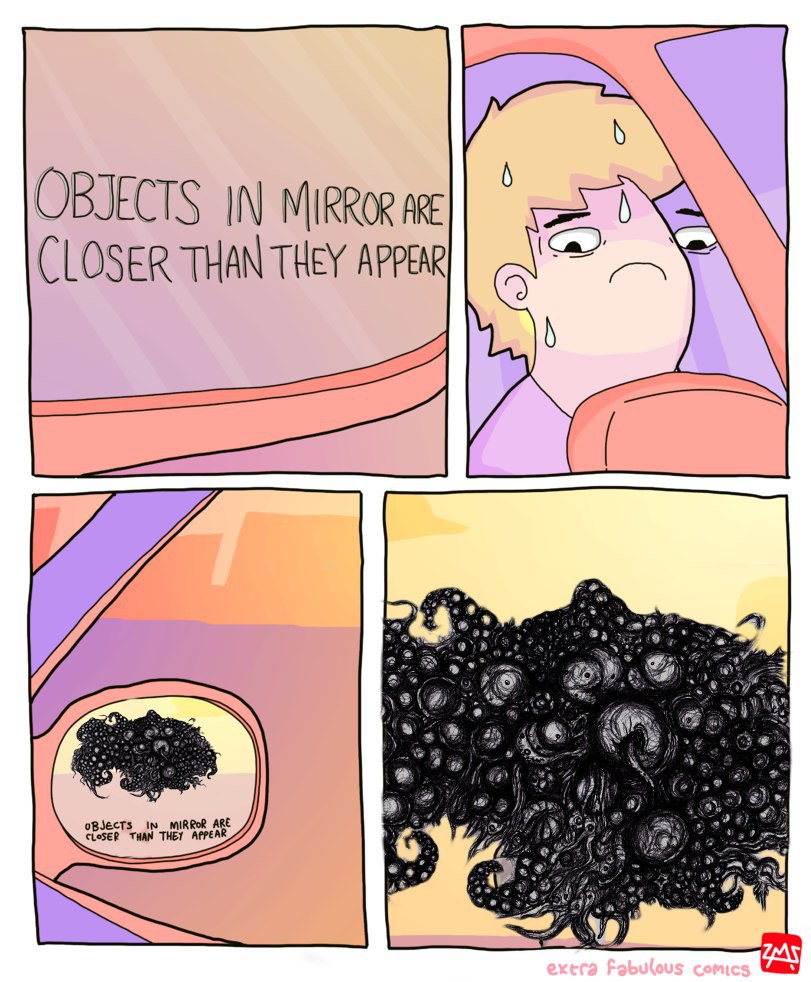 OBJECTS IN MIRROR CLOSER THAN THEY APPEAR 9 3 «Я 3% At 8) opJects MIRROR ARE CLOSER THAN THEY APPEAR