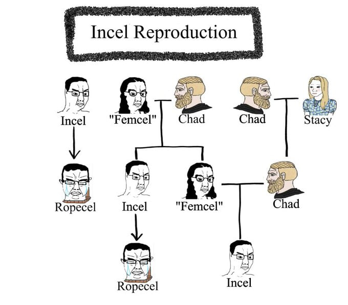 Incel "Femcel" Chad Cha {асу 4 Incel "Femcel" Chad Ropecel у Incel