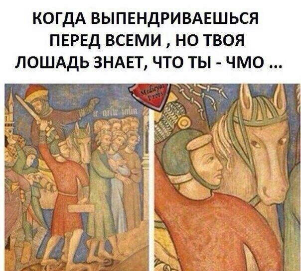 КОГДА ВЫПЕНДРИВАЕШЬСЯ ПЕРЕД ВСЕМИ НО ТВОЯ ЛОШАДЬ ЗНАЕТ, ЧТО ТЫ -ЧМО IN&