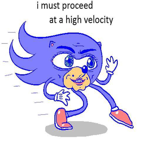 sanic believes that you are simply not capable of accelerating at a sufficient rate