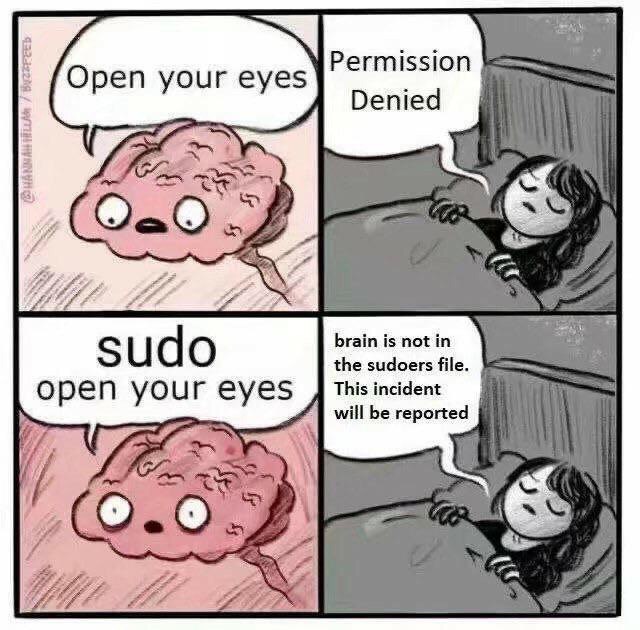 Permission Open your eyes Denied brain is not in sudo the sudoers file. open you This incident will be reported