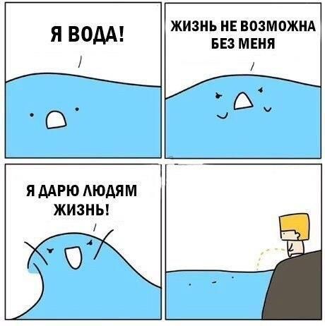 ЖИЗНЬ НЕ ВОЗМОЖНА Я ВОДА! БЕЗ МЕНЯ Я ДАРЮ ЛЮДЯМ ЖИЗНЬ!