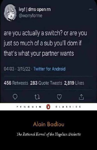 ivy! dms ореп аге yYOL aciua а you so NLC 4a sub уси com If that wnat уси" wents 456 283 2,819 СГАЗЗИС 5 PEN GUIWN 0 The Rational Kernel the Hegelian Dialectic