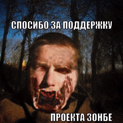 СПОСИБО ЗА ПОДДЕРЖКУ 2 4 4 ПРОЕКТА ЗОНБЕ