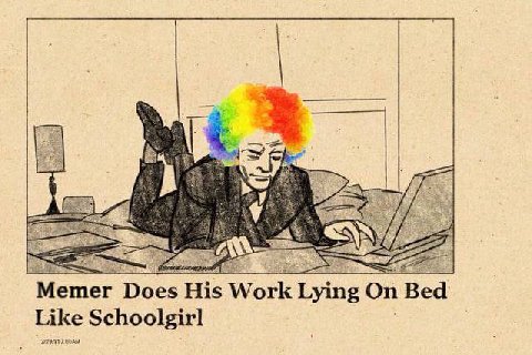 Memer Does His Work Lying On Bed Like Schoolgirl