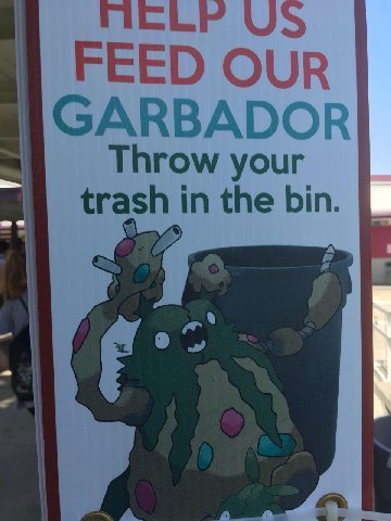 FEED OUR GARBADOR Throw your trash in the bin