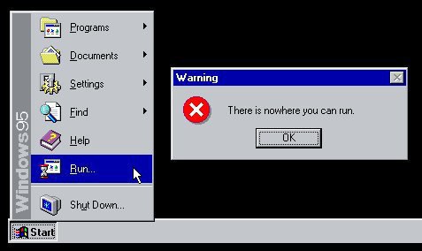 Programs Documents Settings Find There is nowhere you can run. Нер Shut Down... Stark